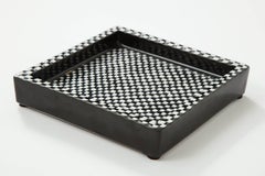 Schale von Stig Lindberg Skandinavische Midcentury-Schale, Schwarz-Weiß „Domino“, Schweden