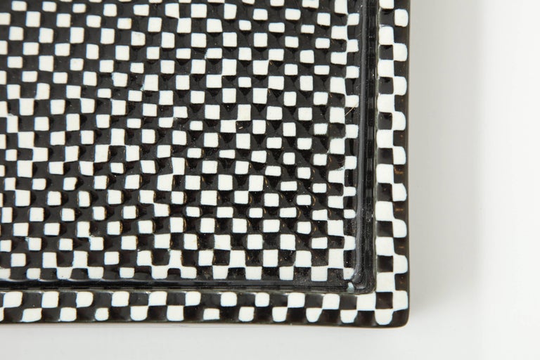 Hand-Crafted Bowl by Stig Lindberg, Scandinavian Midcentury, Black and White Domino, Sweden For Sale