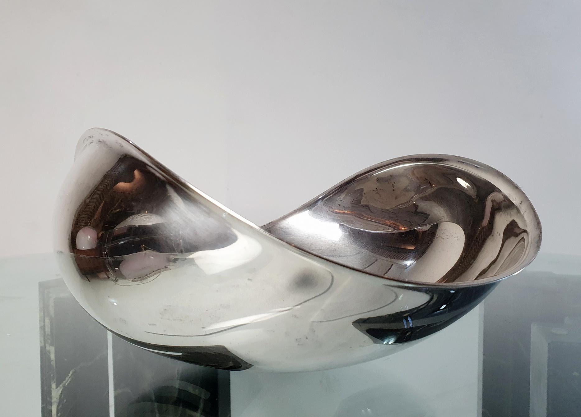 Silver Plate Bowl 'Candara' by Lino Sabattini, Italy, 1970 For Sale