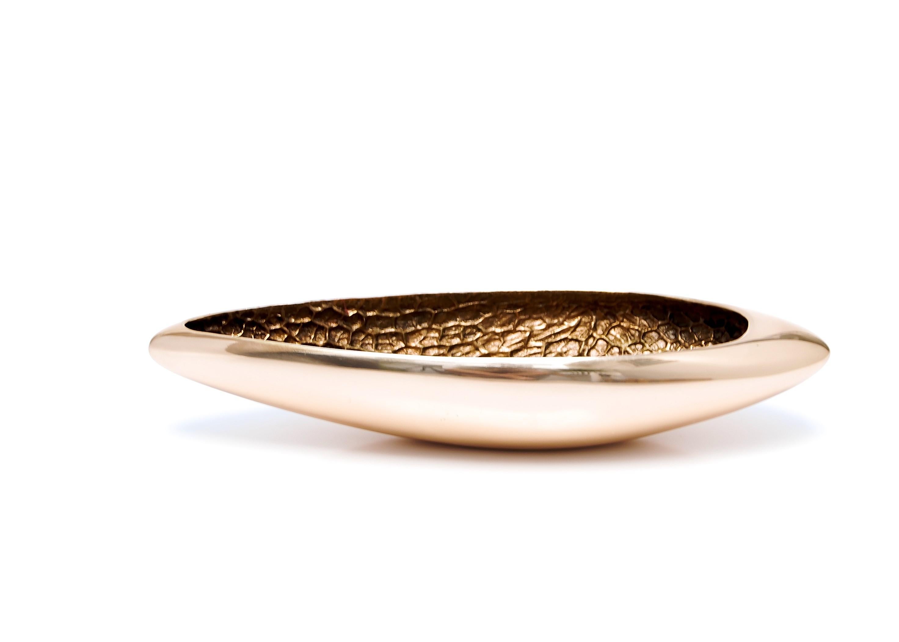 Modern Bowl, Centerpiece in Polished Bronze by Fakasaka Design