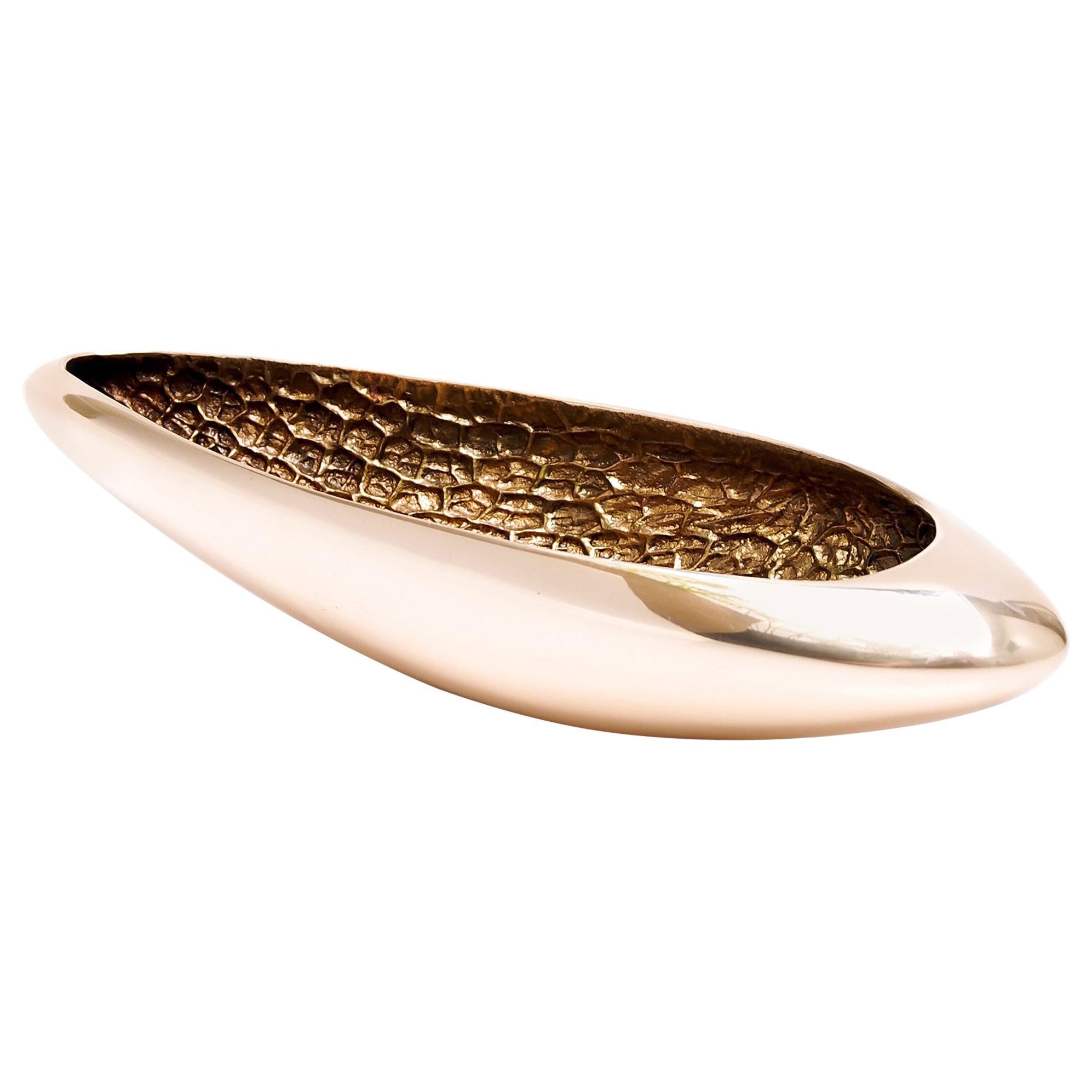 Bowl, Centerpiece in Polished Bronze by Fakasaka Design For Sale
