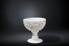Bowl Coco Camellias, Matt White Ceramic, Italy