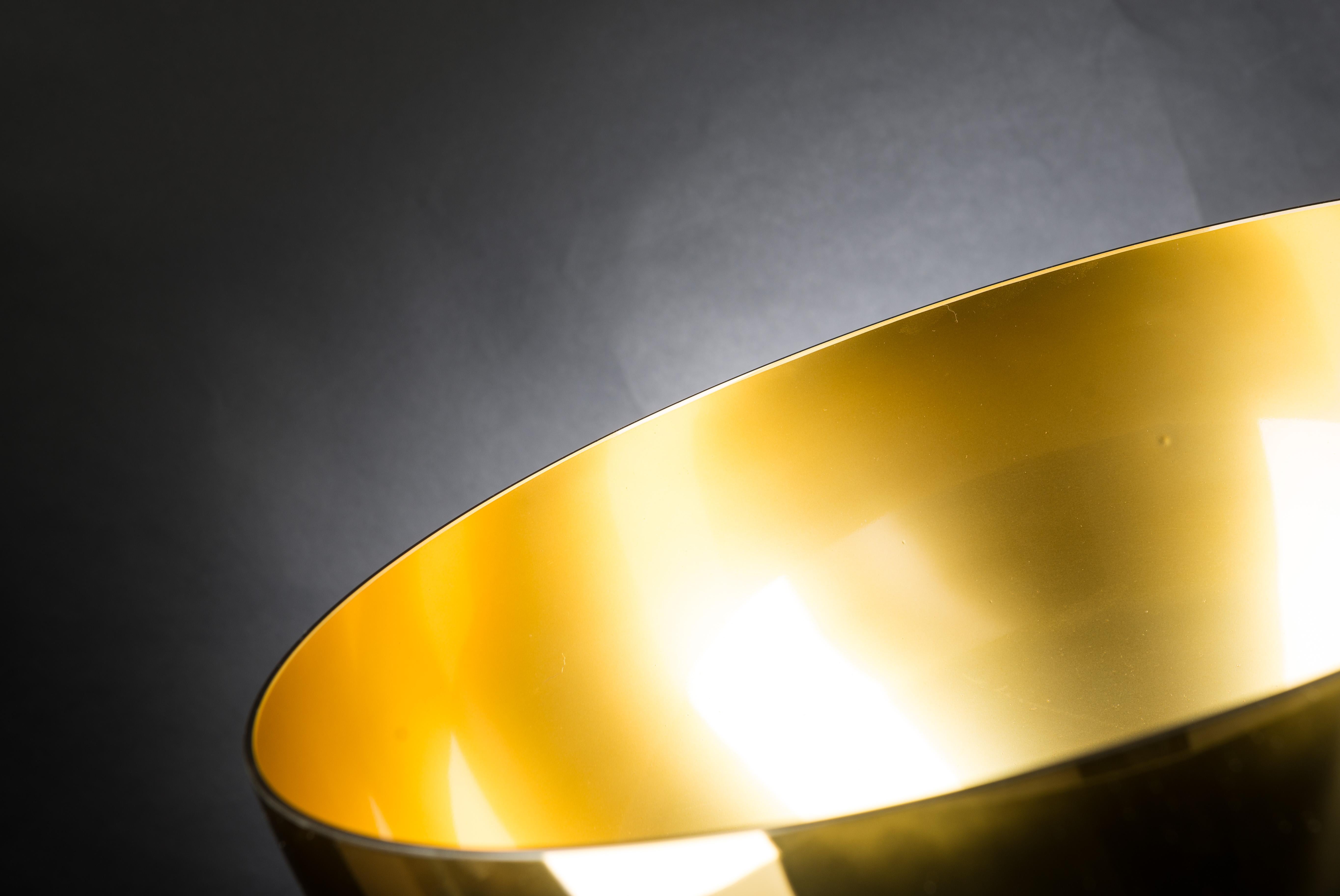 Italian Bowl Cup, Gold Color, in Glass, Italy For Sale