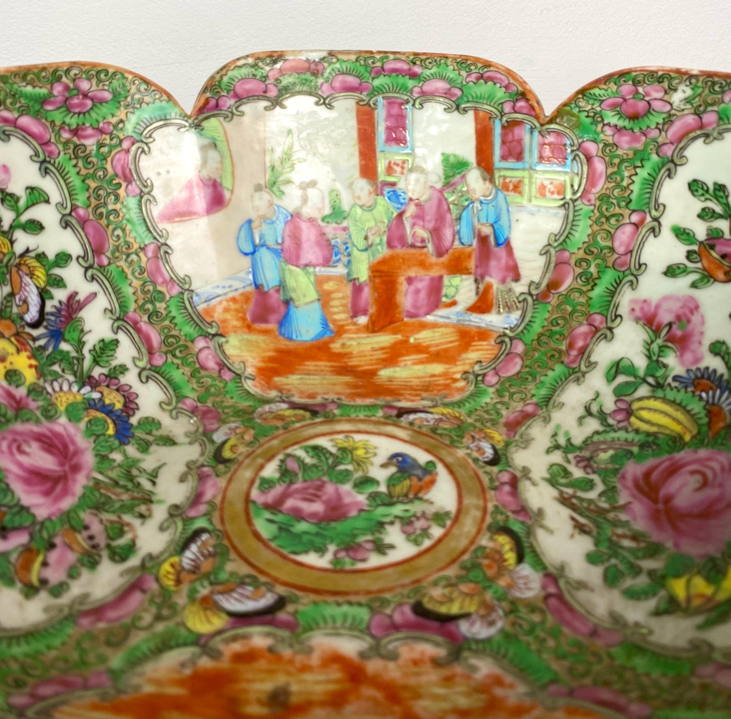 Bowl - cup - salad bowl - Famille Rose - Canton - China 19th Qing For Sale 7
