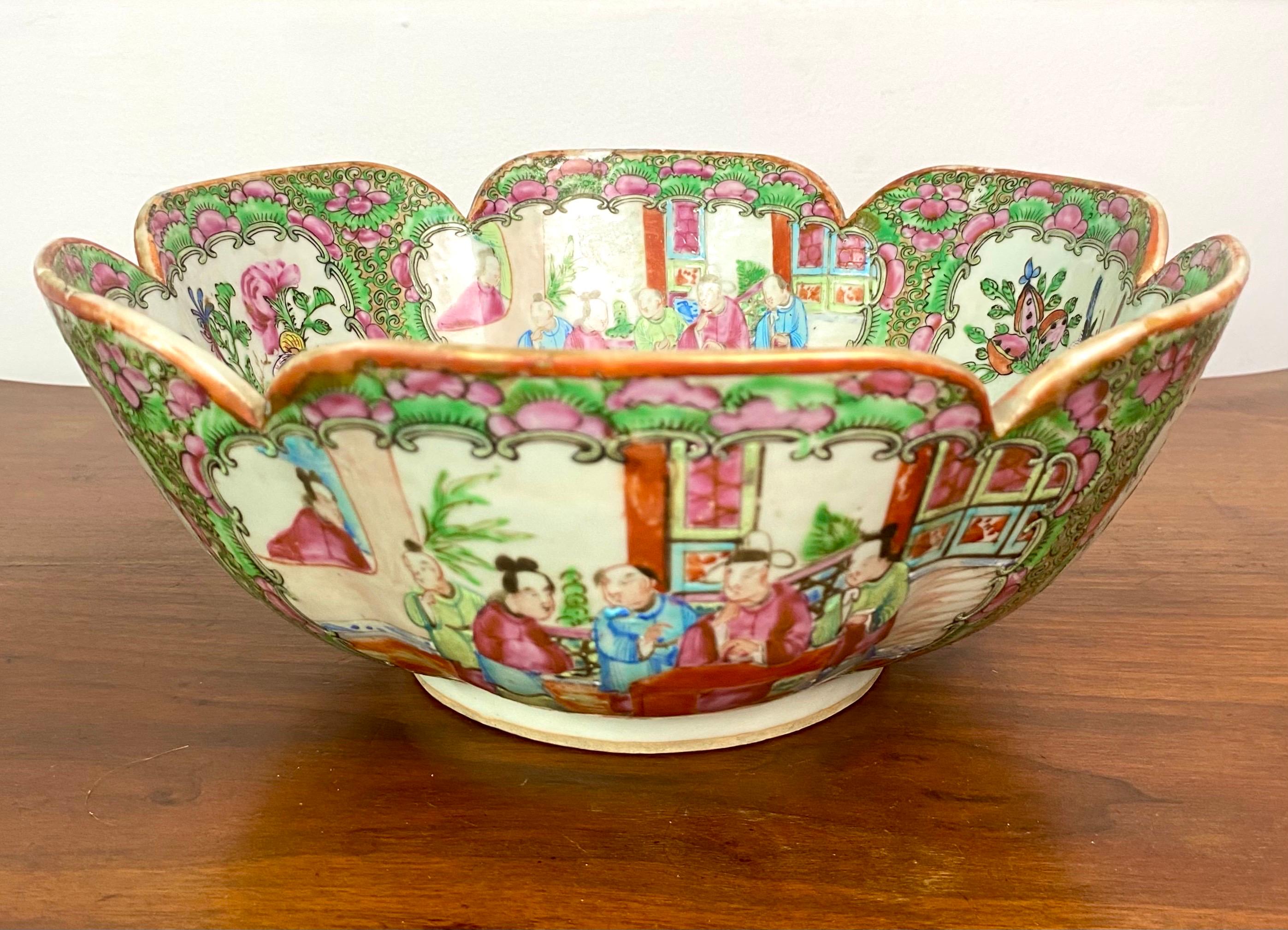 Bowl - cup - salad bowl - Famille Rose - Canton - China 19th Qing For Sale 9