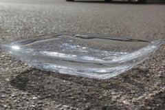 Bol rectangulaire transparent de forme rectangulaire signé Daum Design France, 1960