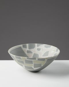 Stoneware Bowl Designed by Aune Siimes for Arabia, Finland, 1950s, geometric