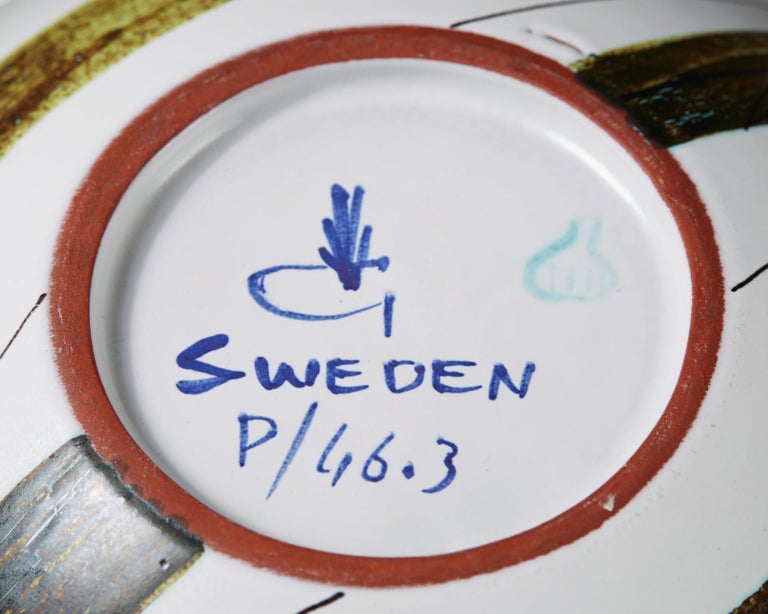 Stoneware Bowl Designed by Stig Lindberg for Gustavsberg, Sweden, 1950s For Sale