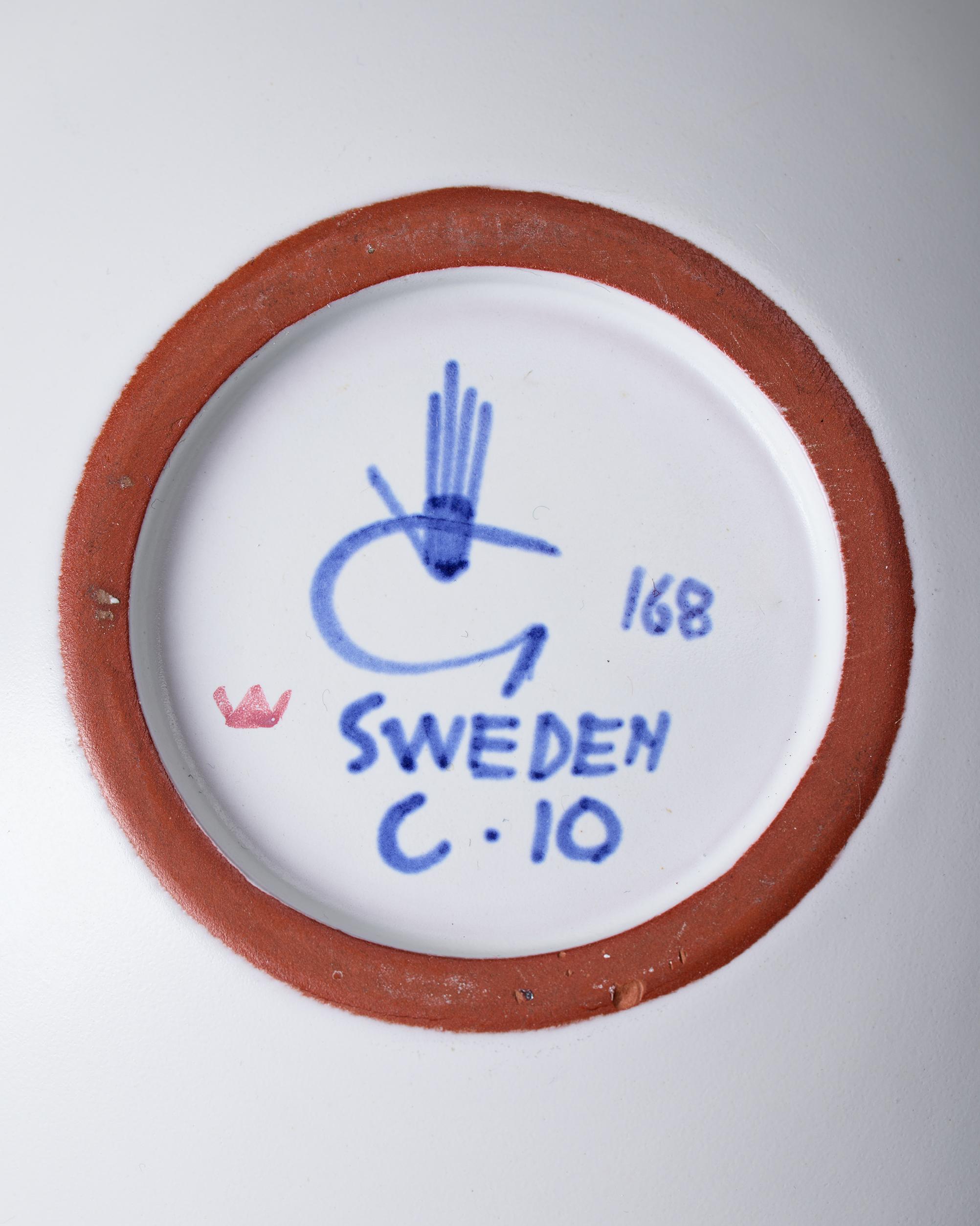 Ciotola in ceramica faience colorata di Stig Lindberg - Studio A, 1950 in vendita 5