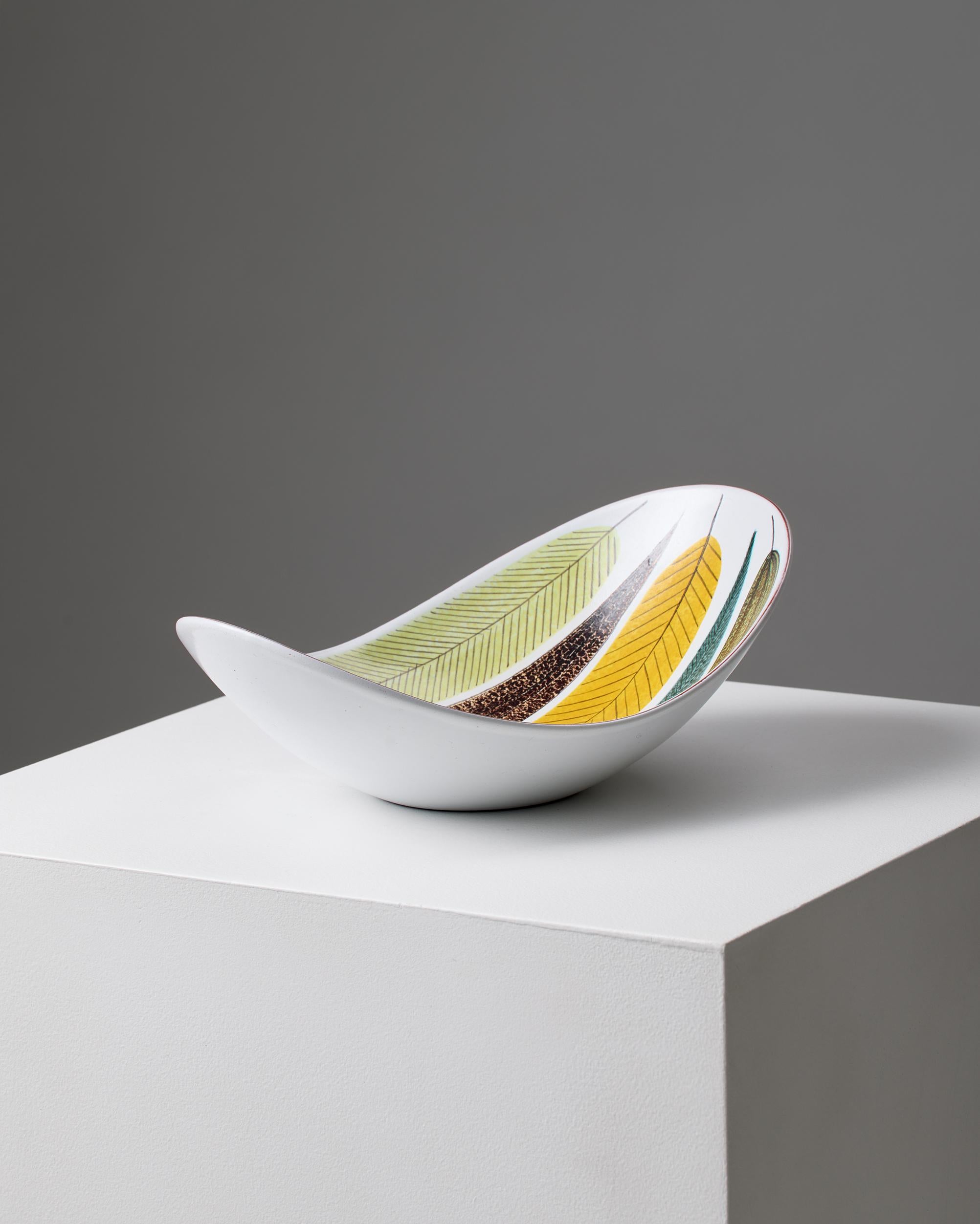 Ciotola in ceramica faience colorata di Stig Lindberg - Studio A, 1950 In condizioni buone in vendita a Stockholm, SE