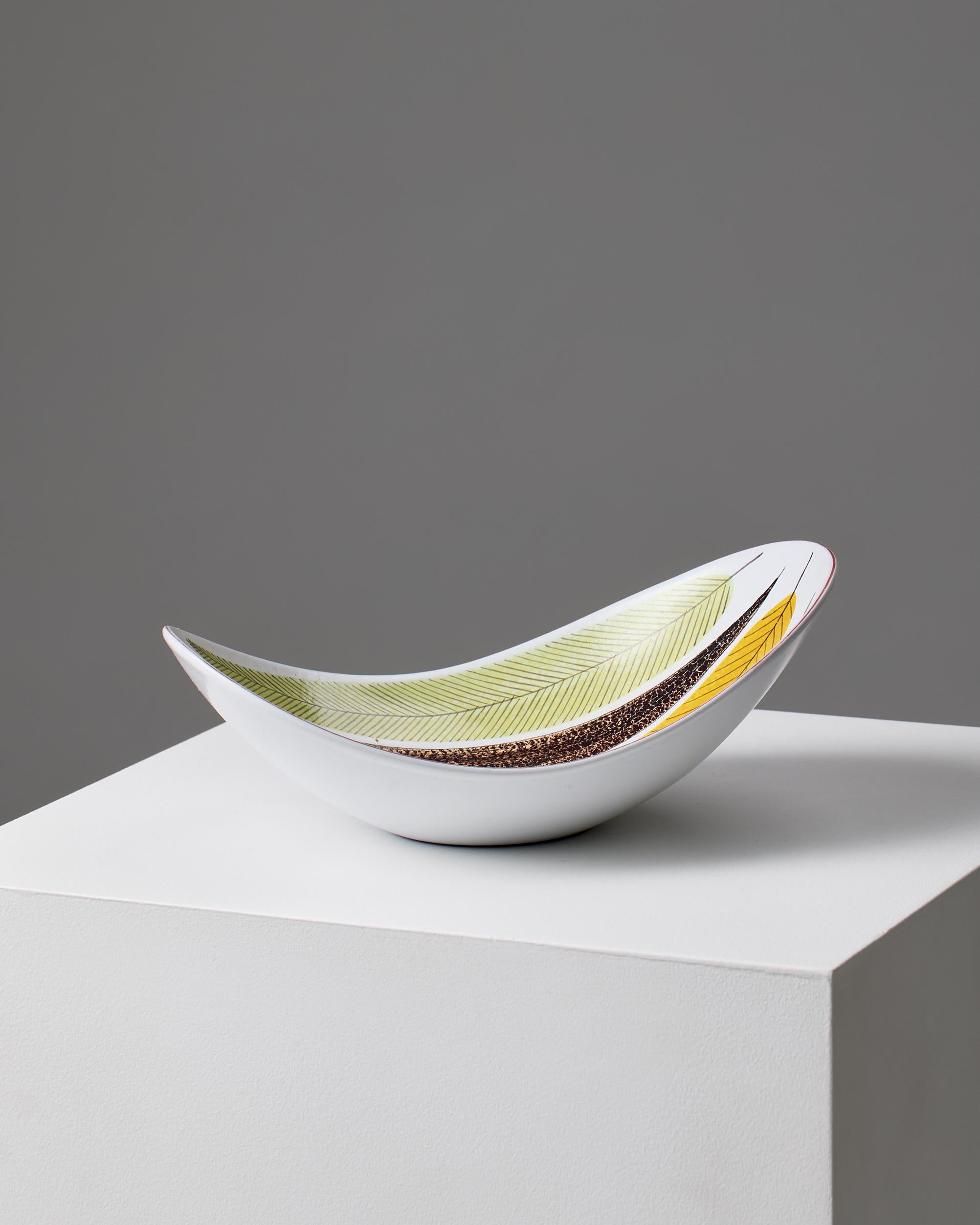 Metà XX secolo Ciotola in ceramica faience colorata di Stig Lindberg - Studio A, 1950 in vendita