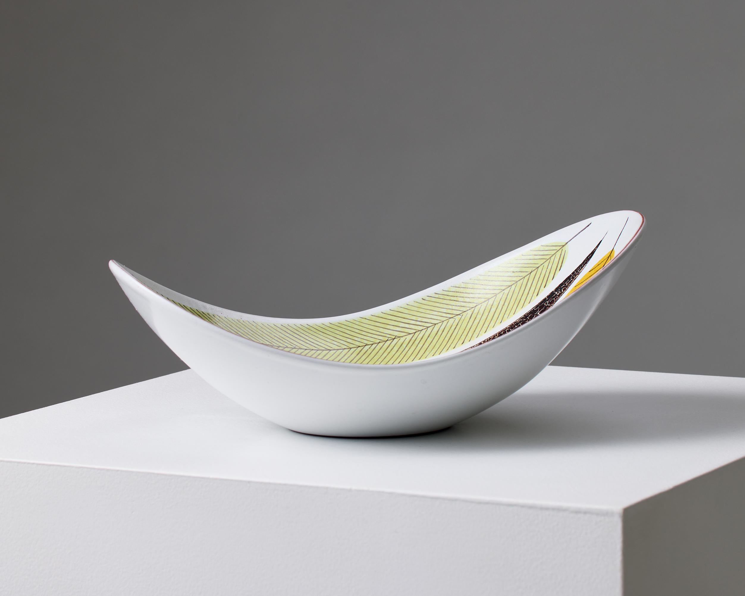 Faenza Ciotola in ceramica faience colorata di Stig Lindberg - Studio A, 1950 in vendita