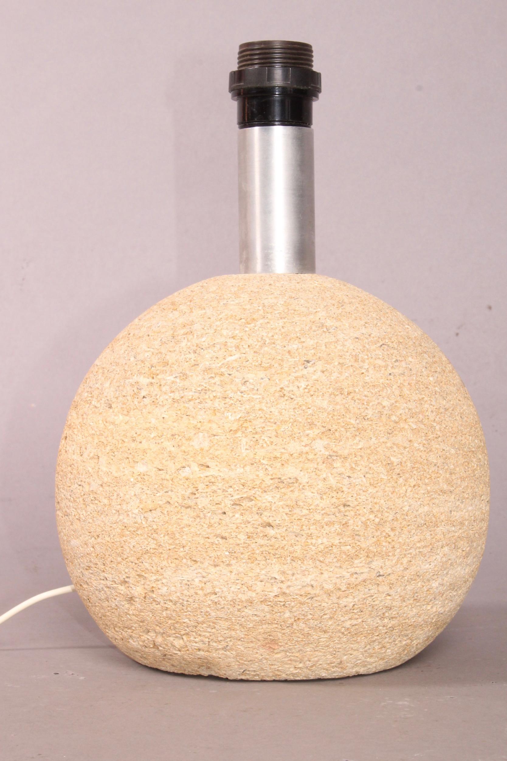 Bowl French Travertine Lamp In Good Condition In grand Lancy, CH
