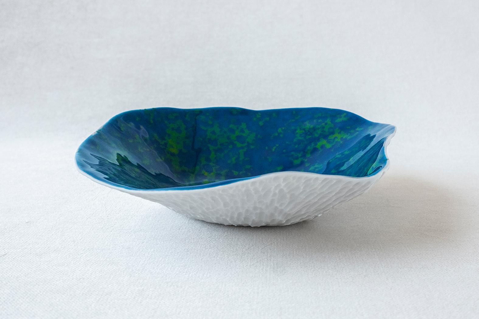 Contemporary Bowl / Handmade Porcelain Tableware / Blue Lagoon / Indulge Nº9 For Sale