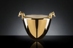 Bowl Horse, Gold 24-Karat Finish, in Ceramic, Italy