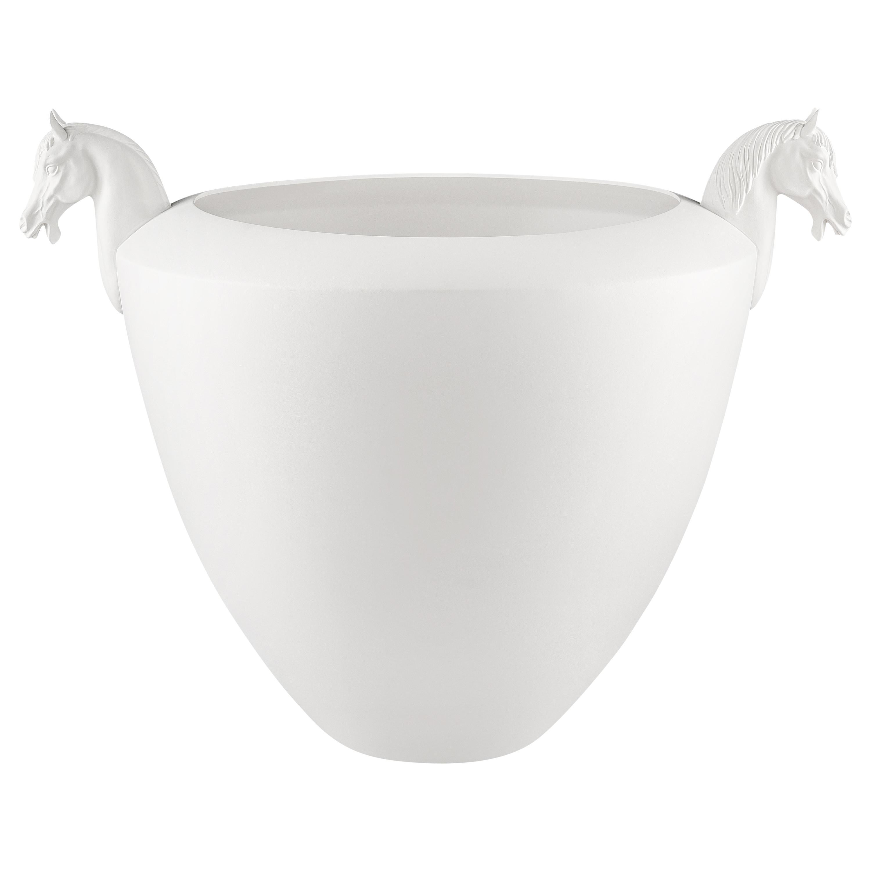 Bowl Horse, Matt White Ceramic, Italy For Sale