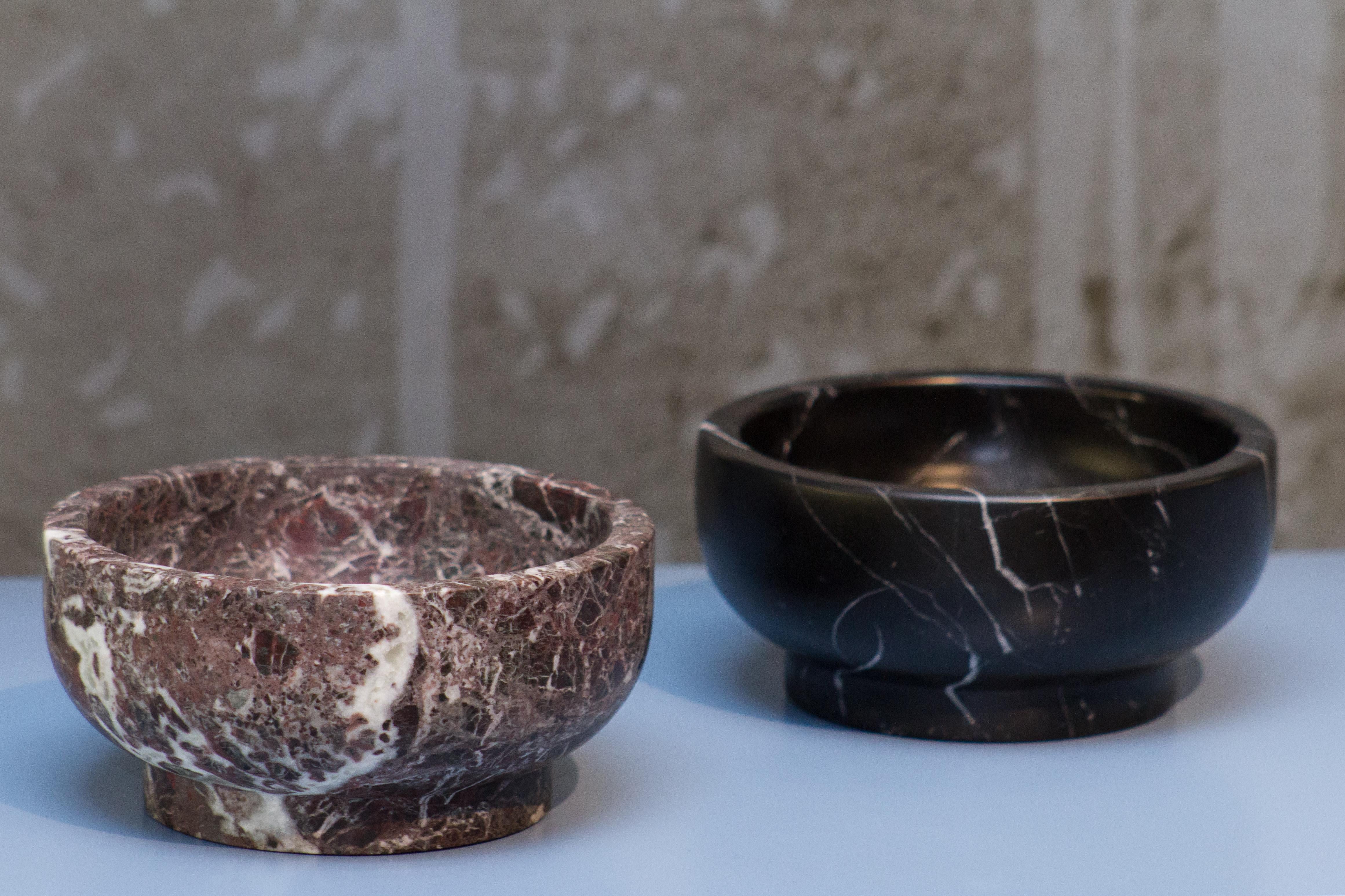 New Modern Bowl in Black Marquinia Marble, creator Christoforo Trapani For Sale 1