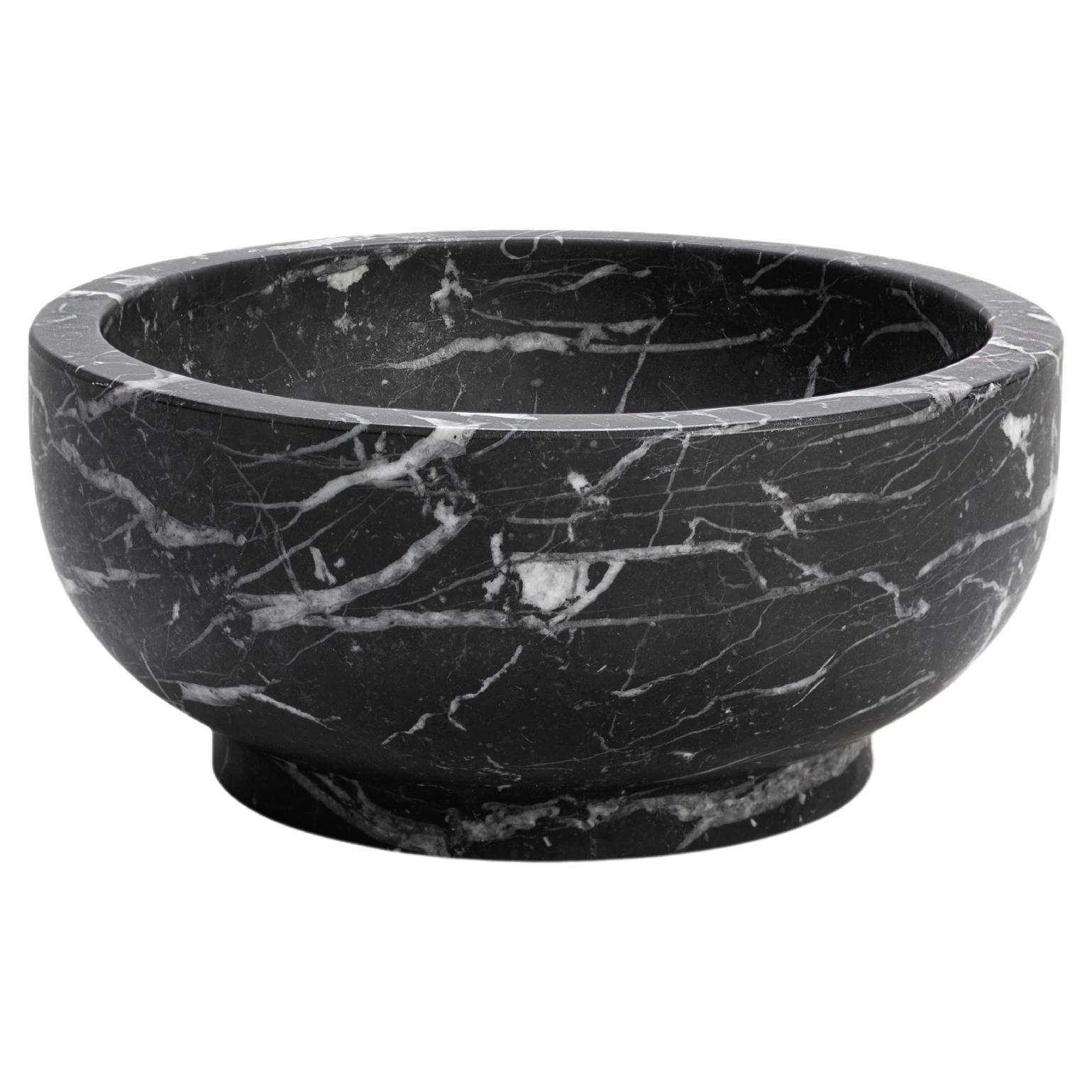 Bowl in Black Marquinia Marble by Christoforo Trapani, Italy 