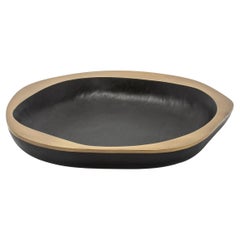 Bowl in Black Oak with Bronze Patina Brass Details by R&Y Augousti