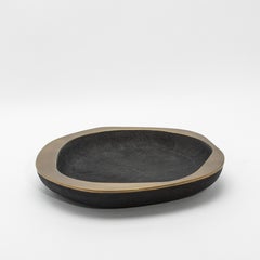 Bowl in Black Shagreen with Bronze Patina Brass Details by R&Y Augousti