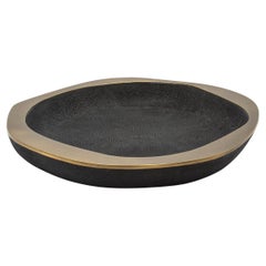 Bowl in Black Shagreen with Bronze Patina Brass Details by R&Y Augousti