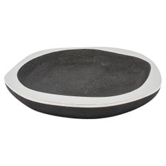 Bowl in Black Shagreen with Stainless Steel Details by R&Y Augousti