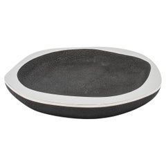Bowl in Black Shagreen with Stainless Steel Details R&Y Augousti