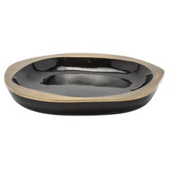 Bowl in Black Shell with Bronze Patina Brass Details by R&Y Augousti