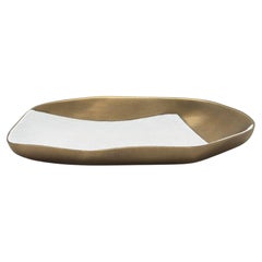 Bowl in Bronze Patina Brass with White Shagreen Details by KIFU Paris
