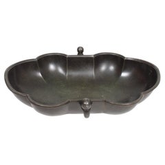 Bowl in Disco Metal by Just Andersen Made in Denmark, 1940s