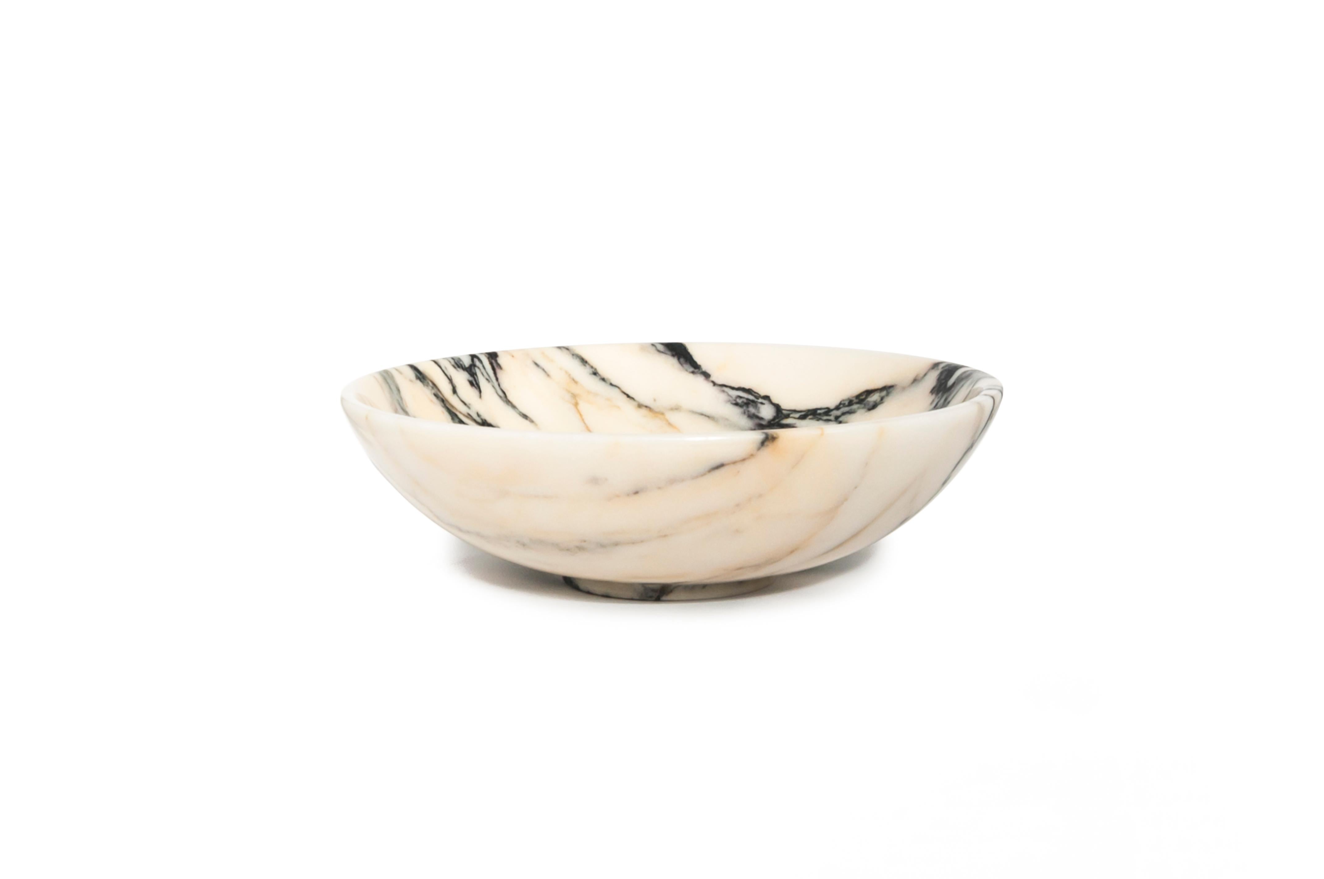 Contemporary Handmade Small Fruit Bowl in Paonazzo Marble