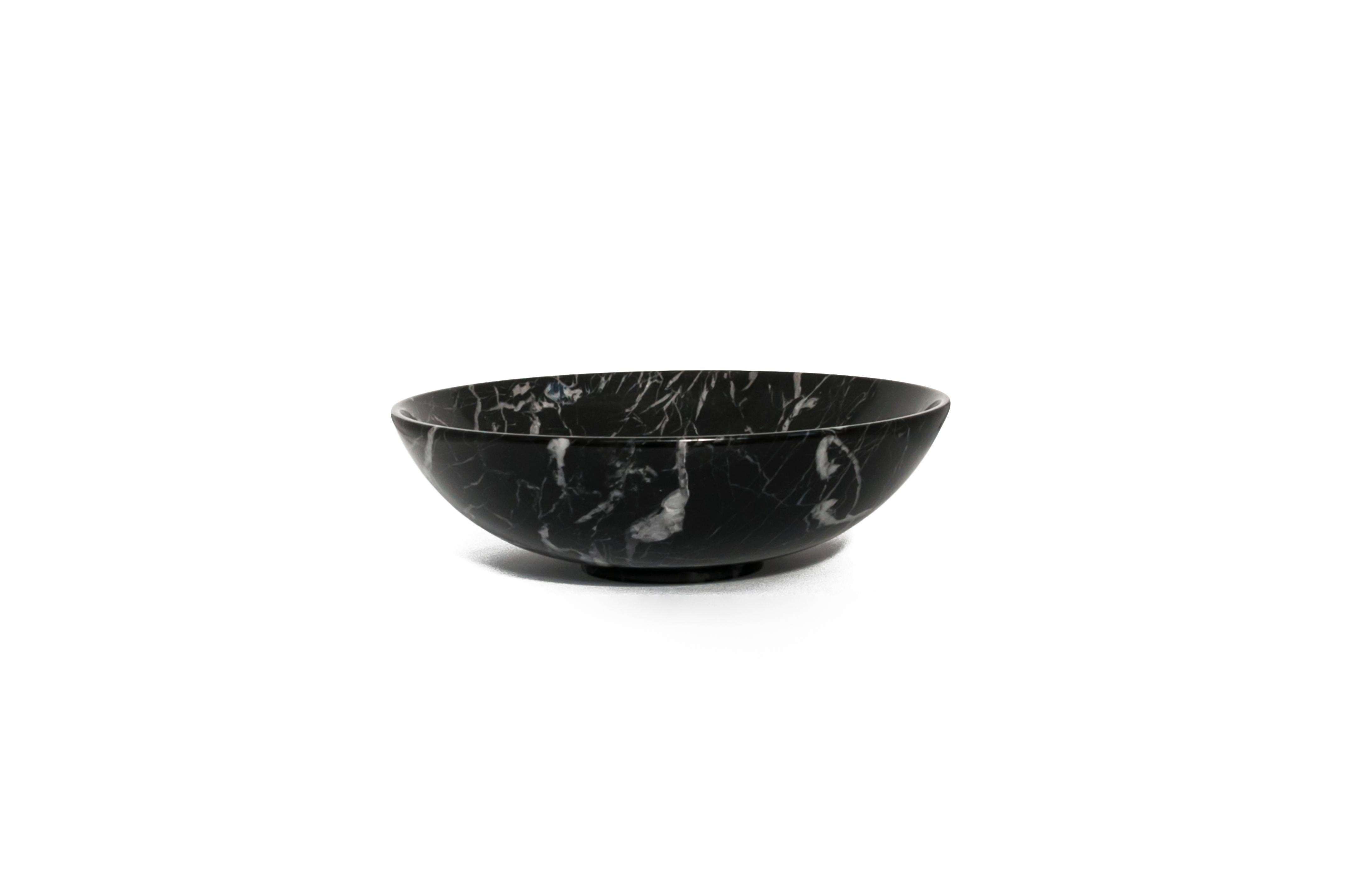 Italian Handmade Small Fruit Bowl in Portoro Marble