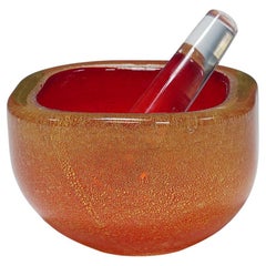 Ciotola in vetro rosso di Murano Glass Sommerso, Carlo Scarpa per Venini Murano 1930