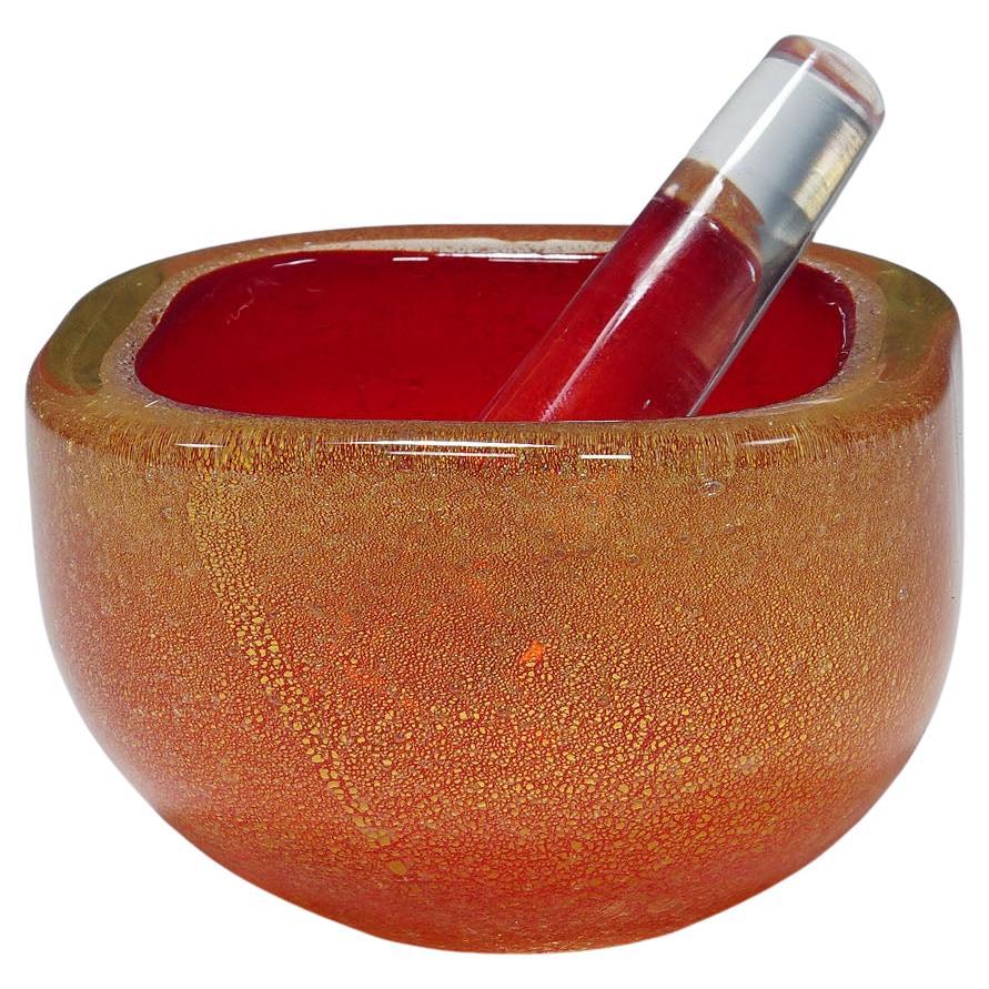 Bowl in Red Sommerso Glass, Flavio Poli for Seguso Murano 1940s For Sale