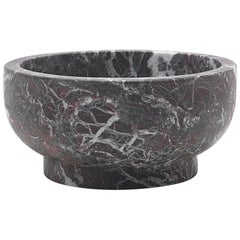 New Modern Bowl in Red Levanto Marble creator Cristoforo Trapani Stock