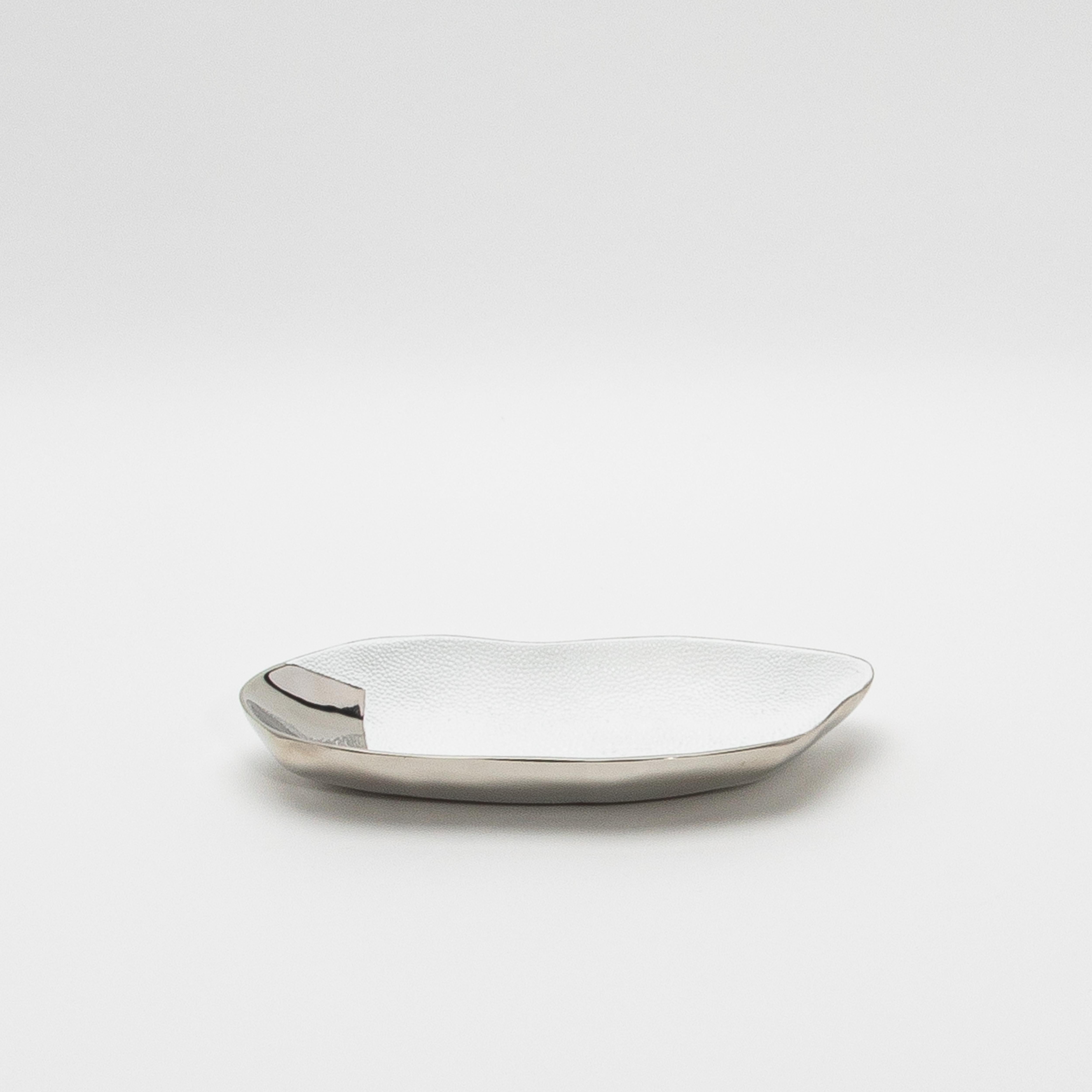 Philippine Bowl in Stainless Steel with White Shagreen Details by KIFU Paris For Sale