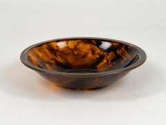 Bowl in Tortoiseshell Lucite Effect and Brass Christian Dior Style, Italy 1970s