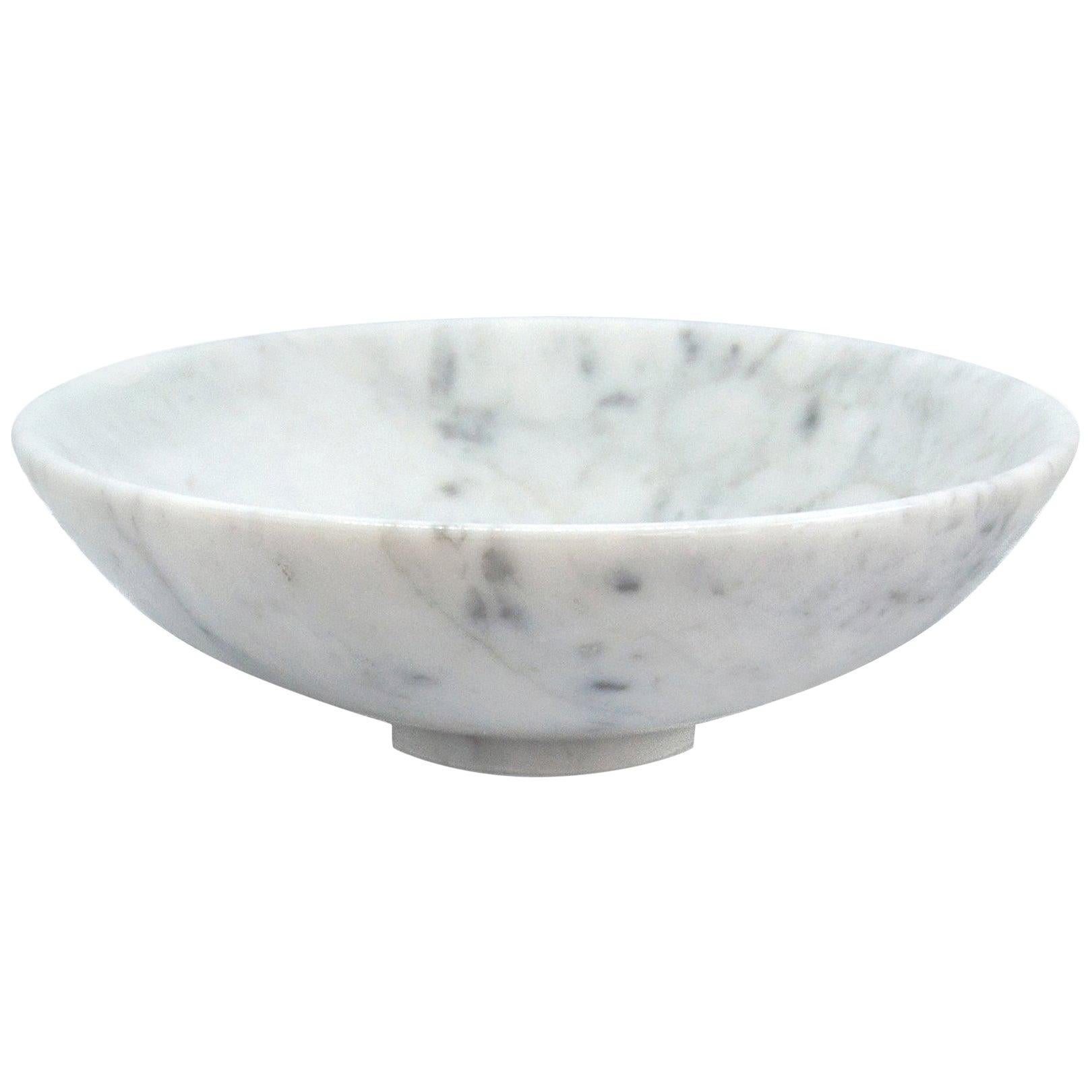 Bowl in White Carrara Marble 23.5 cm diameter