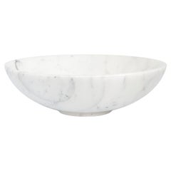 Handmade Big Fruit Bowl in White Carrara Marble