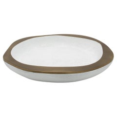 Bowl in White Shagreen with Bronze Patina Brass Details by R&Y Augousti