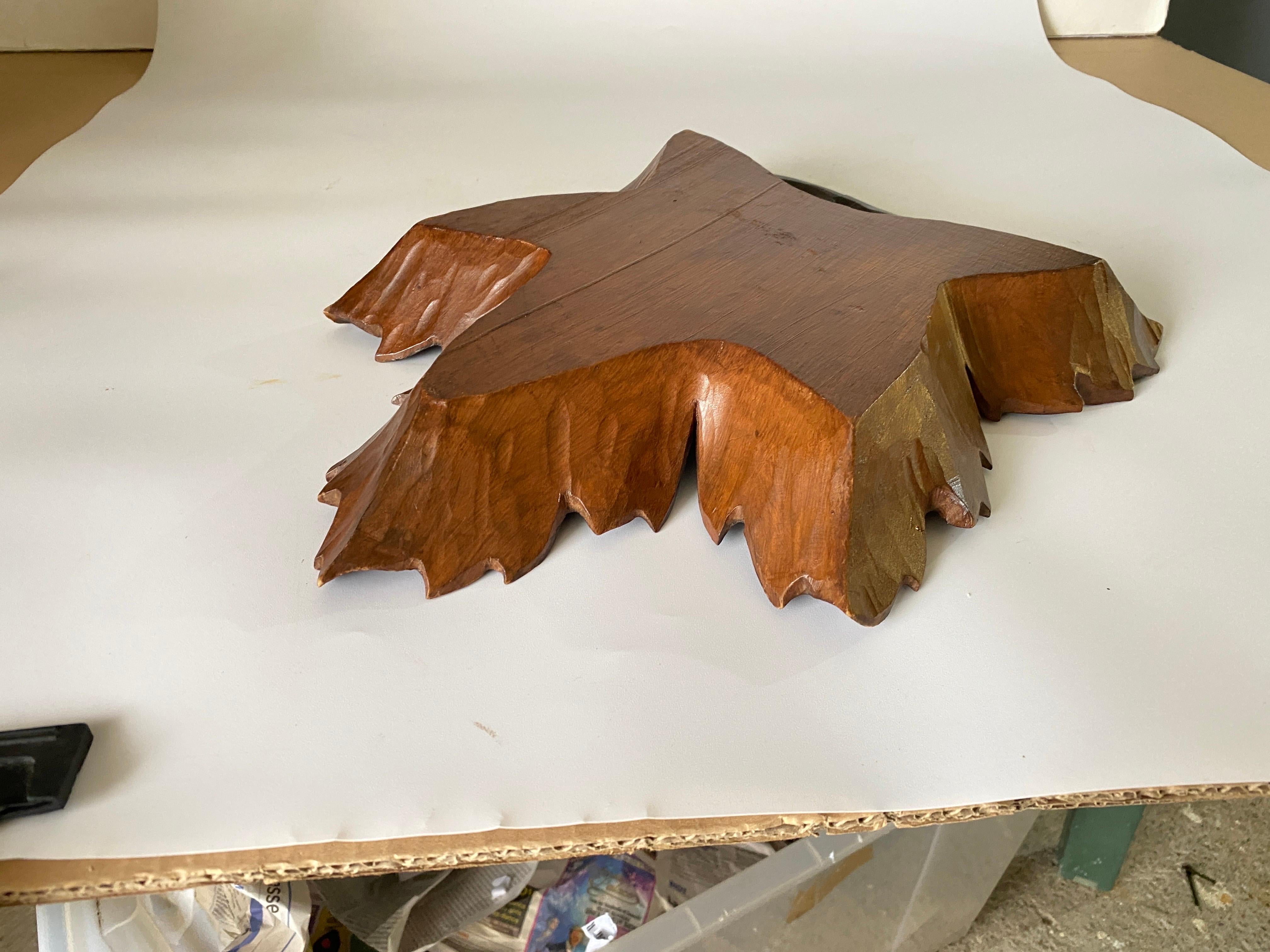 Schale aus Holz oder Dekoschale aus braunem Vde Poche-Holz, skandinavisch, um 1960 (Skandinavische Moderne) im Angebot