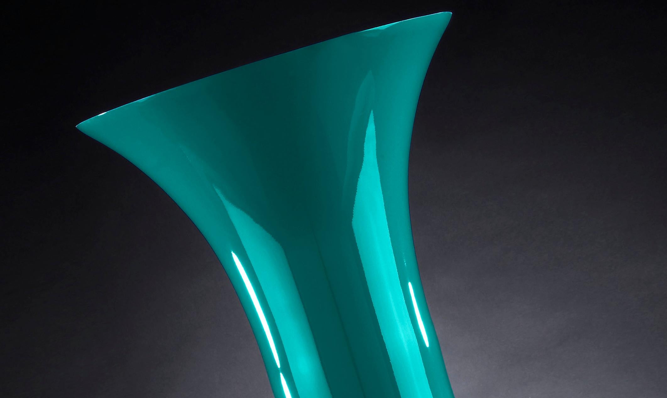 Italian Bowl Laura Big, Green Lagoon Color, in Glass, Italy For Sale
