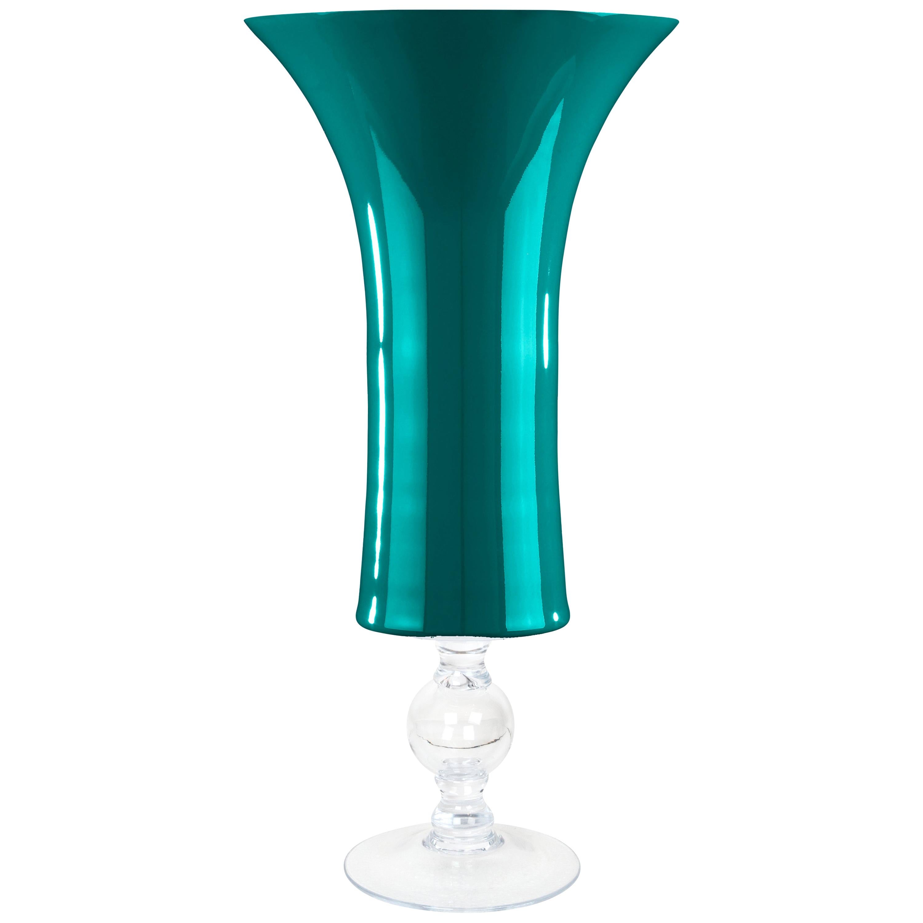 Bowl Laura Big, Green Lagoon Color, in Glass, Italy For Sale