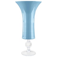Bowl Laura Big, Purist Blue Color, 2020 Trend, in Glass, Italy