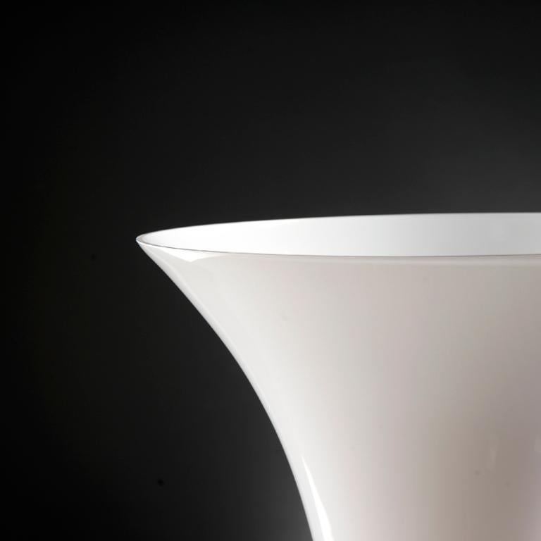 Italian Bowl Laura Small, White and Clear Color, in Glass, Italy For Sale