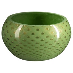 Schale Mocenigo, Muranoglas, Gold 24-Karat und Hellgrün, Italien