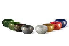 Bowl Mocenigo, Muranese Glass, Gold 24-Karat and Blue, Italy