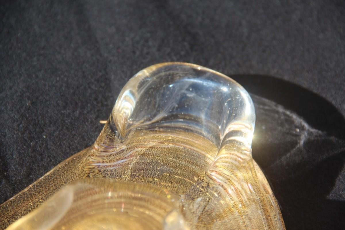 Ciotola Murano Barovier Zebrato 1950 Mid-Century Modern Italian Design Gold Powder in vendita 4