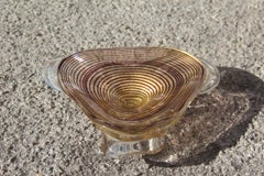 Bowl Murano Barovier Zebrato 1950s Mid-Century Modern Italian Design Gold Powder