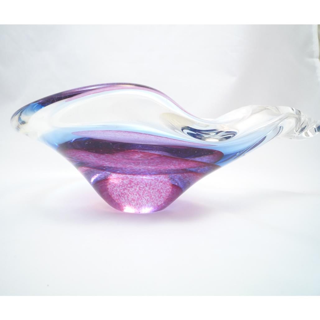 Bowl Murano Glass Violet, Midcentury (Moderne der Mitte des Jahrhunderts) im Angebot